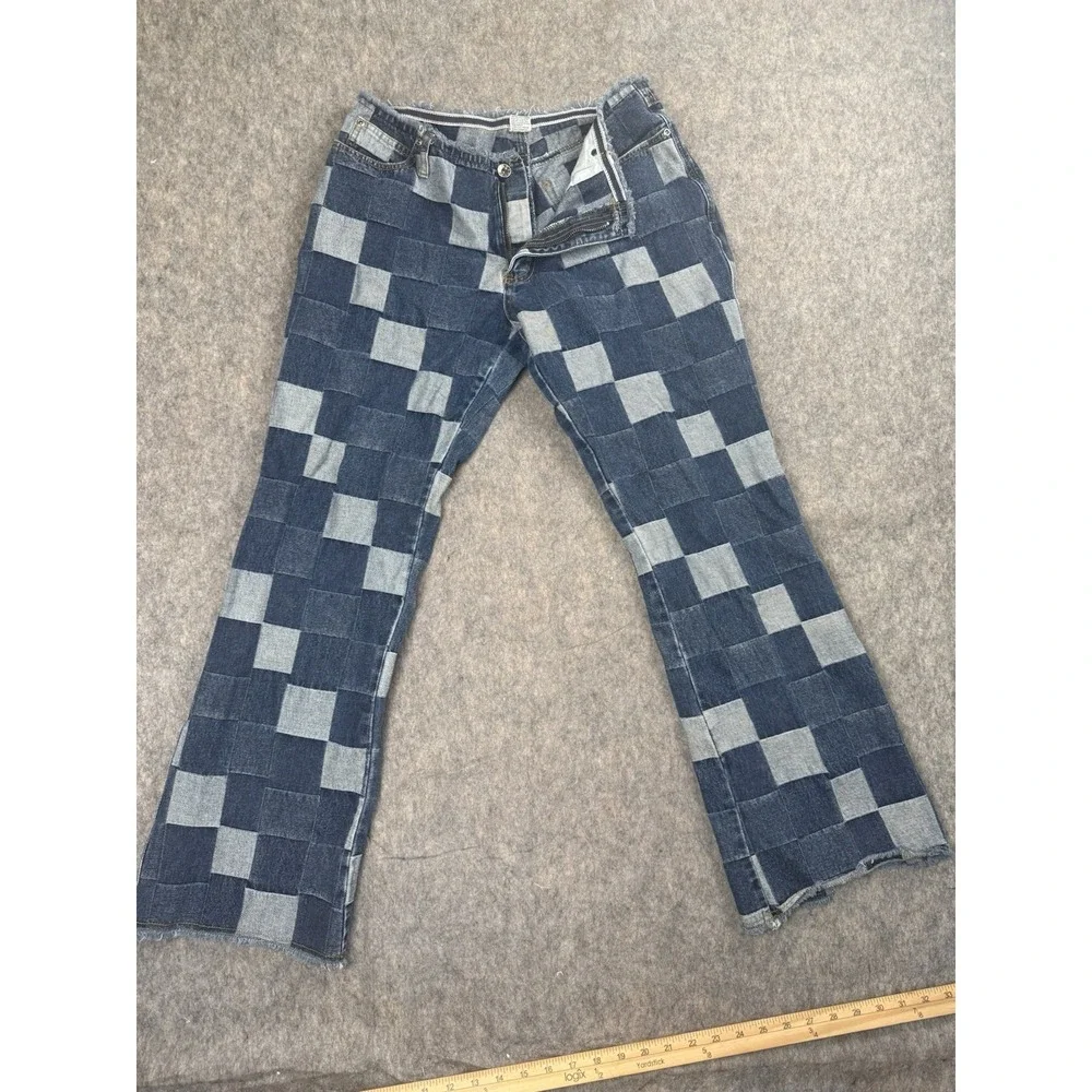 Track Women's Window Patch Jeans, Size 13/14, Blue Denim,‎ Flared